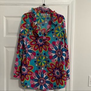 Silky Buckhead Betties lightweight and colorful Tunic - EUC